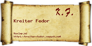 Kreiter Fedor névjegykártya